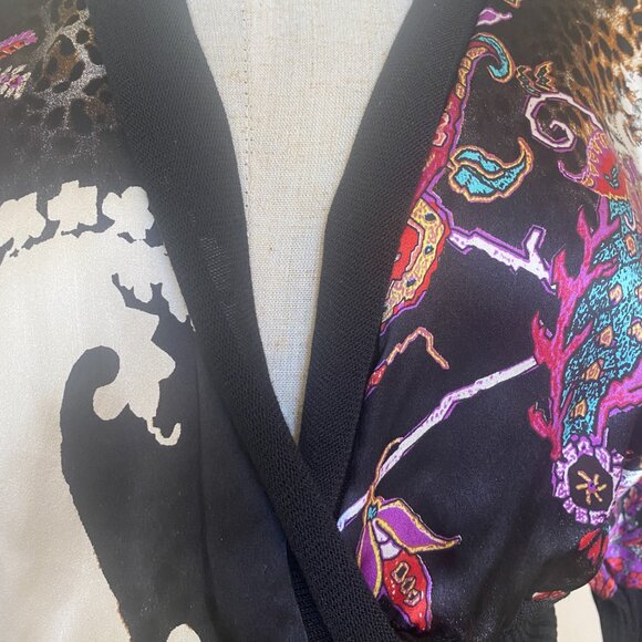 Beautiful And Unique Satin And Knit Blouse Made In Italy - Picture 8 of 8